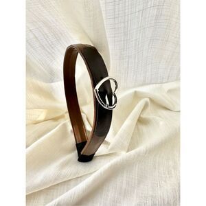 Chocolate brown heart buckle headband ￼